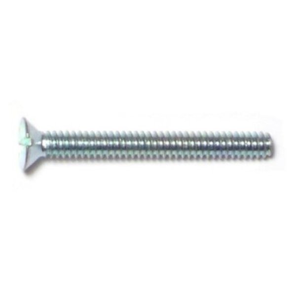 Midwest Fastener #4-40 x 1 in Slotted Flat Machine Screw, Zinc Plated Steel, 65 PK 62145